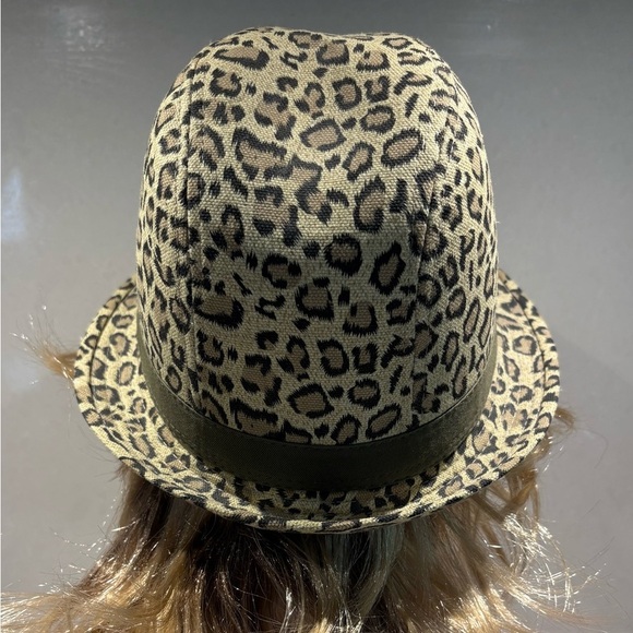 Nicole Marciano Leopard Print Fedora Cloche Hat One Size Unisex - Picture 6 of 10